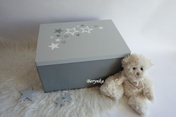 Dřevěná vzpomínková bedýnka s hvězdičkami