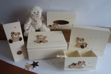 Dekorace krémové s medvídkem