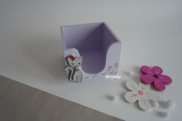 Krabička na poznámkové bločky s kočičkou