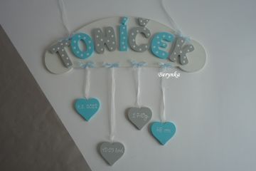 Jmenovka s údaji o narození