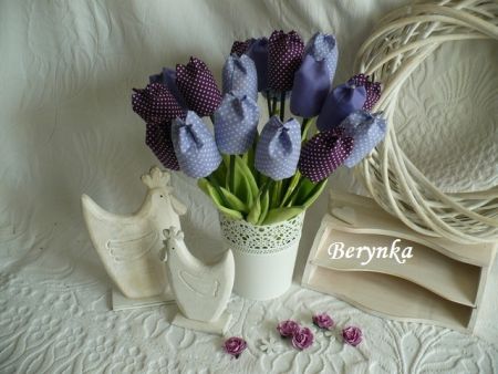 Látkové tulipány - fialovo-modré odstíny