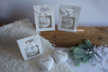 Krabička na vánoční ozdobu/srdíčko