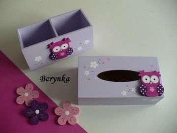 Krabička na kapesníky se sovičkou