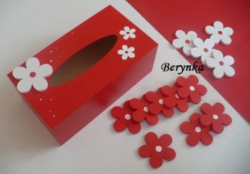 Dřevěné dekorace - červeno-bílá