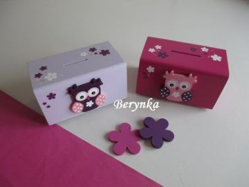 Dřevěná pokladnička se sovičkou