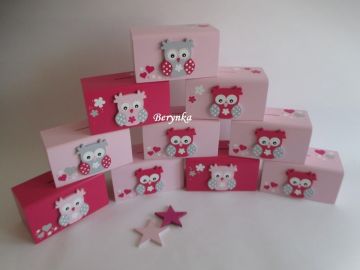 Dřevěná pokladnička se sovičkou