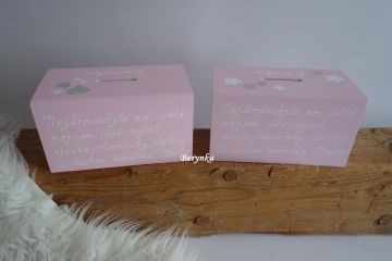 Dřevěná pokladnička se sovičkou