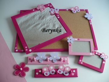 Dřevěné dekorace - malinová s levandulovou