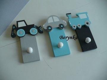 Dřevěné dekorace - tyrkysová s šedou