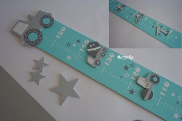 Dřevěné dekorace - tyrkysová s šedou