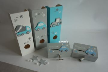 Dřevěné dekorace - tyrkysová s šedou