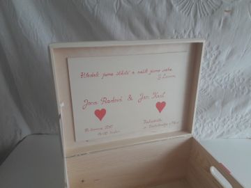 Svatební bedýnka s mašlí - podle oznámení