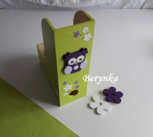 Dřevěný šanon se sovičkou