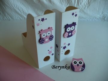 Dřevěný šanon se sovičkou