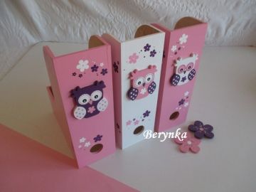 Dřevěný šanon se sovičkou