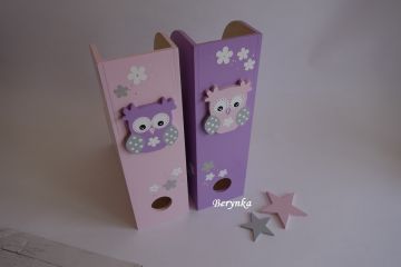 Dřevěný šanon se sovičkou