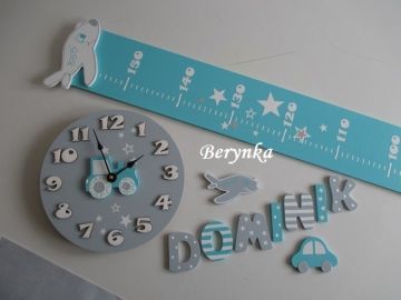 Dřevěné dekorace - tyrkysové s bílou hvězdičkou