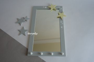 Dřevěné dekorace - žluté s šedou hvězdičkou