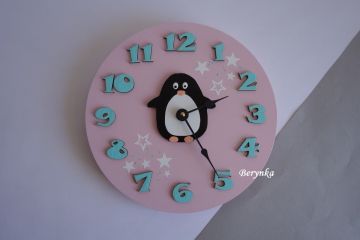 Hodiny s tučňákem - kulaté/čtvercové