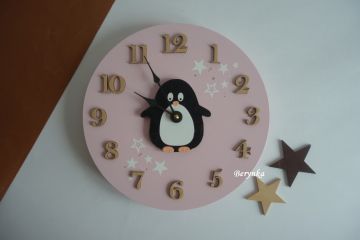 Hodiny s tučňákem - kulaté/čtvercové