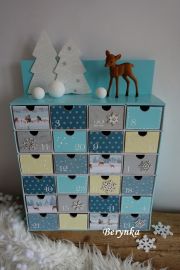 Adventní kalendář tyrkysový se srnkou