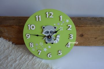 Hodiny s mývalem - kulaté/čtvercové