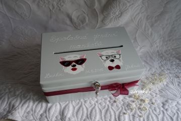 Svatební bedýnka s pejsky - podle oznámení