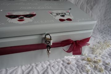 Svatební bedýnka s pejsky - podle oznámení