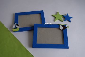 Dekorace v modré se zelenou a hnědou