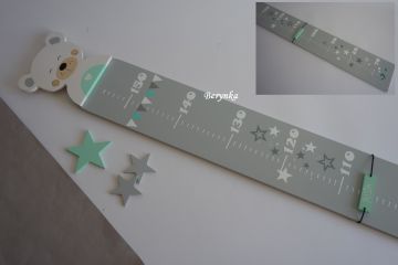 Dětský metr s medvídkem v nordic stylu