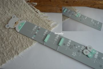 Dětský metr s medvídkem v nordic stylu