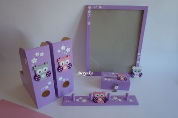 Dřevěné dekorace - levandulově fialová