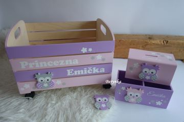 Dřevěné dekorace - levandulově fialová