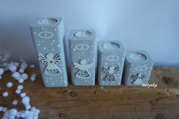 Adventní svícen stupňovitý s andělíčky - různé barvy