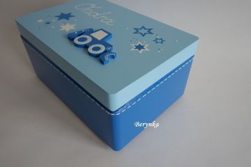 Dřevěná bedýnka s bagrem - různá provedení