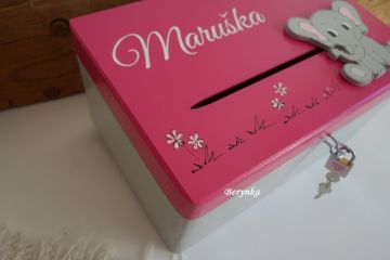 Pokladnička - bedýnka se sloníkem