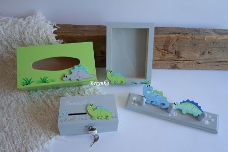 Dřevěné dekorace - s dinosaury