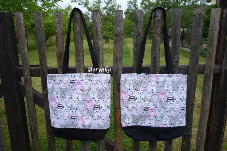 Nákupní látková taška s kočičkami