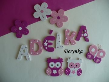 Dřevěná písmenka "kytičky"