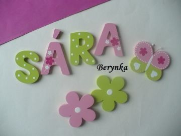 Dřevěná písmenka "kytičky"