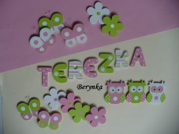 Dřevěná písmenka "kytičky"