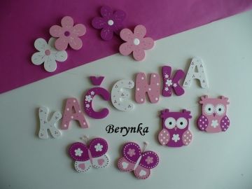Dřevěná písmenka "kytičky"