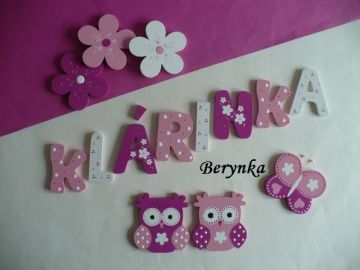 Dřevěná písmenka "kytičky"