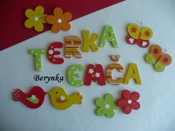 Dřevěná písmenka "kytičky"