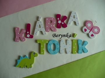 Dřevěná písmenka "kytičky"