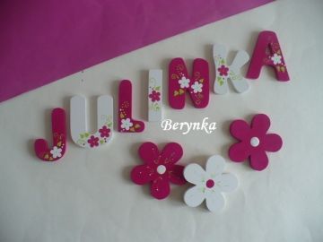 Dřevěná písmenka "kytičky"