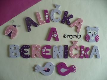 Dřevěná písmenka "kytičky"