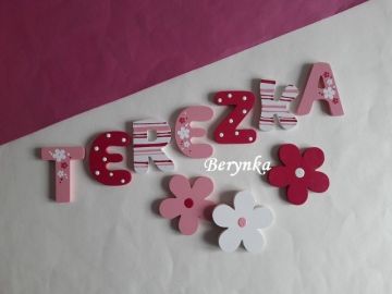 Dřevěná písmenka "kytičky"