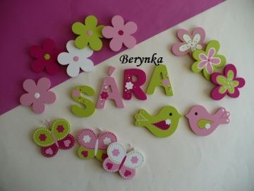 Dřevěná písmenka "kytičky"