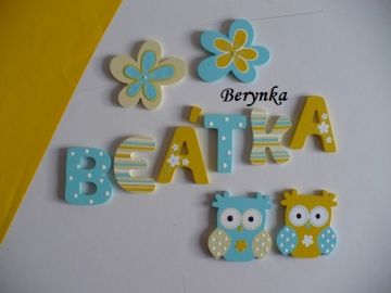 Dřevěná písmenka "kytičky"